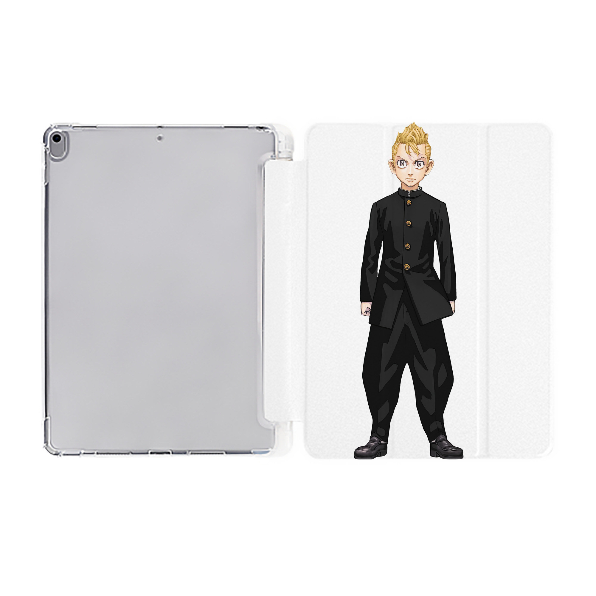 （画像用） 東京リベンジャーズ Tokyo Revengers IPad ケース ペン収納付き 三つ折りスタンド PUレザー×シリコン 対応機種9.5/10.5/10.9インチ